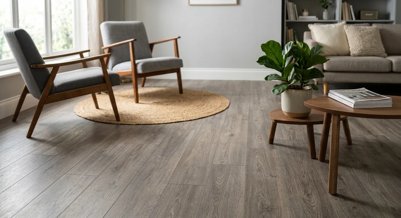 Designvinyl in Holzoptik in einem modernen Wohnraum